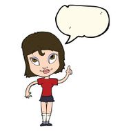 cartoon woman with idea speech bubble N155