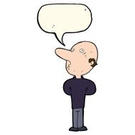 cartoon balding man with speech bubble N12
