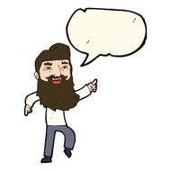 cartoon man with beard laughing and pointing speech bubble N7