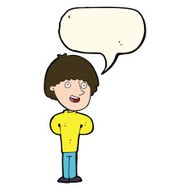 cartoon happy man with speech bubble N288