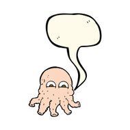 cartoon alien squid face with speech bubble N20