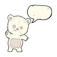 cute polar bear cartoon with speech bubble N8