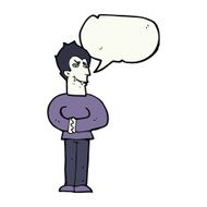 cartoon vampire with speech bubble N78
