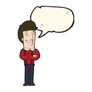 cartoon proud man with speech bubble N17