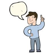 cartoon man with great idea speech bubble N19