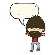 cartoon happy man with beard speech bubble N27