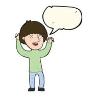 cartoon happy boy laughing with speech bubble N21