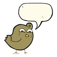 cartoon funny bird with speech bubble N7