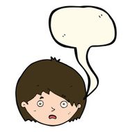cartoon unhappy boy with speech bubble N38