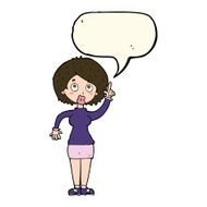 cartoon woman with idea speech bubble N156