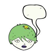 cartoon vampire face with speech bubble N22