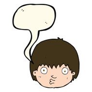 cartoon curious boy with speech bubble N22