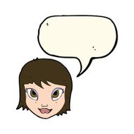 cartoon female face with speech bubble N90