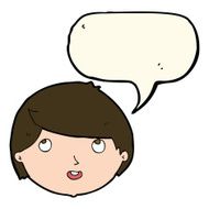 cartoon happy face with speech bubble N32
