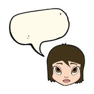 cartoon female face with speech bubble N91