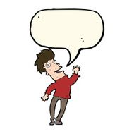 cartoon happy man with speech bubble N293