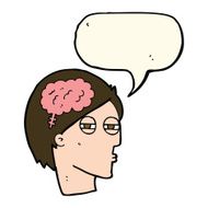 cartoon man thinking carefully with speech bubble N7