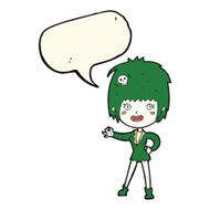 cartoon vampire girl with speech bubble N143