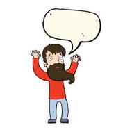 cartoon excited man with beard speech bubble N7