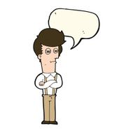 cartoon annoyed man with speech bubble N49