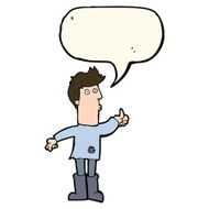 cartoon poor man with speech bubble N7