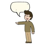 cartoon happy man pointing and laughing with speech bubble N6