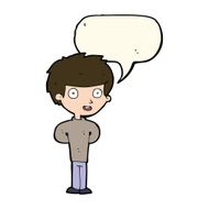 Cartoon happy boy with speech bubble N151
