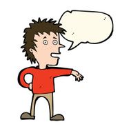cartoon man making dismissive gesture with speech bubble N14