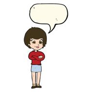 cartoon proud woman with speech bubble N18