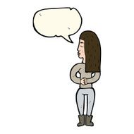 cartoon woman ignoring with speech bubble N13