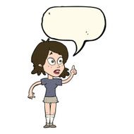 cartoon woman asking question with speech bubble N19
