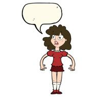 cartoon pretty girl with shocked expression speech bubble N7