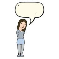 cartoon woman waiting with speech bubble N13