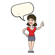 cartoon woman with great idea speech bubble N11