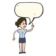 cartoon woman with great idea speech bubble N12