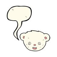 cartoon polar bear face with speech bubble N16