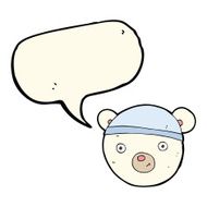 cartoon polar bear face with speech bubble N17