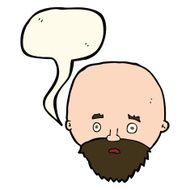 cartoon shocked man with beard speech bubble N13