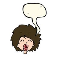 cartoon woman screaming with speech bubble N7