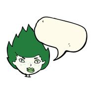 cartoon vampire head with speech bubble N25