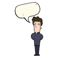 cartoon priest with speech bubble N7