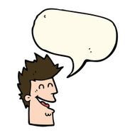 cartoon happy man with speech bubble N294