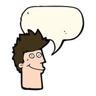 cartoon happy man with speech bubble N295