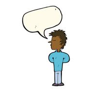 cartoon man ignoring with speech bubble N8