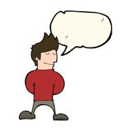 cartoon happy man with speech bubble N296