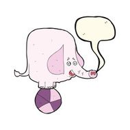 cartoon circus elephant with speech bubble N7