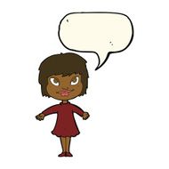 cartoon girl shrugging shoulders with speech bubble N21