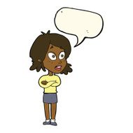 cartoon surprised woman with speech bubble N158