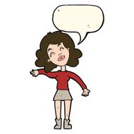 cartoon woman only joking with speech bubble N7