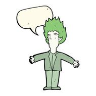 cartoon vampire with speech bubble N82